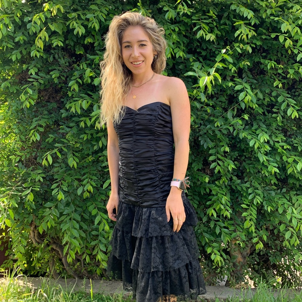 Black satin and lace Betsey Johnson dress!